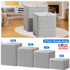 Foldable Fabric Storage Bags, 4 Pack