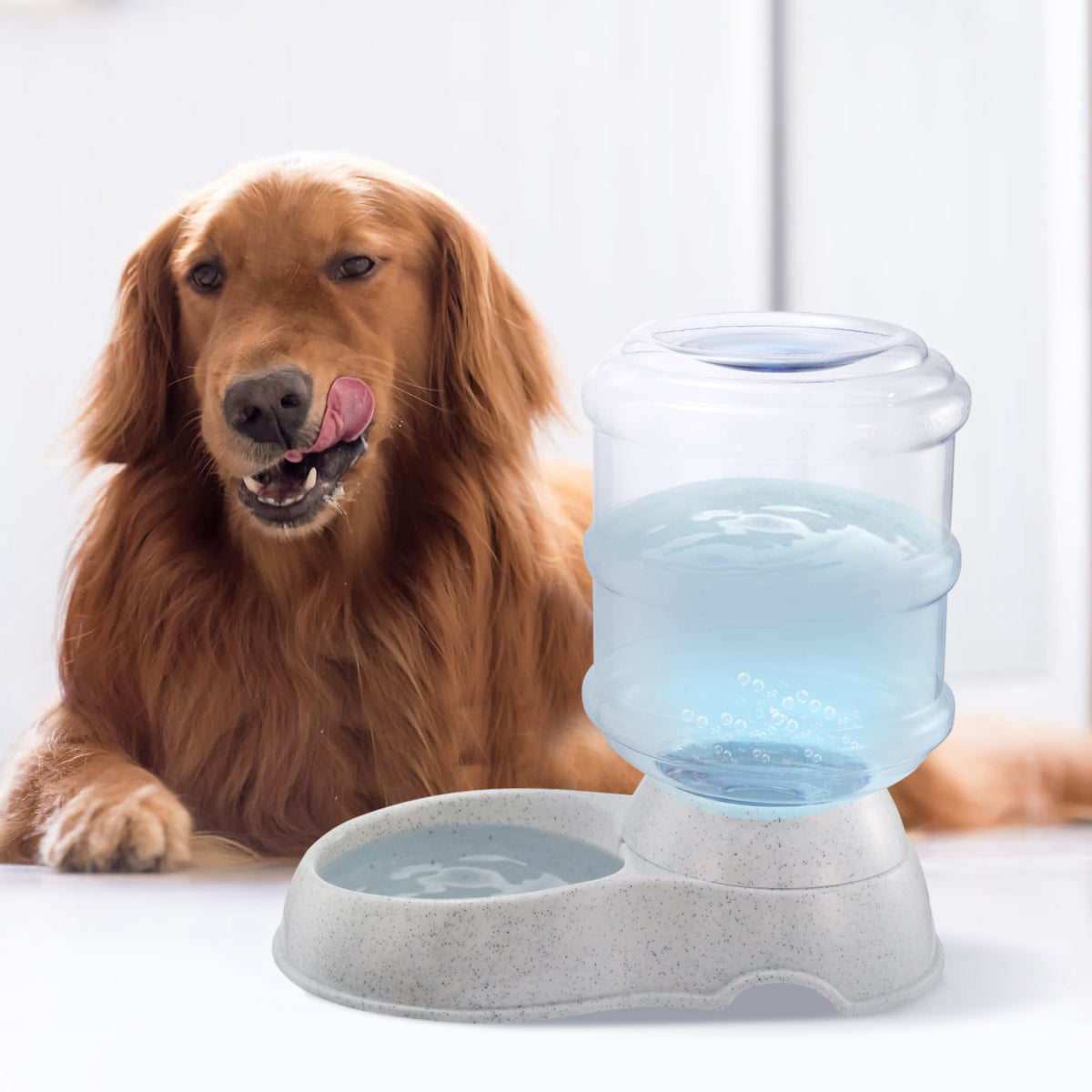 1 Gallon Gravity Pet Water Dispenser, Beige - image 1
