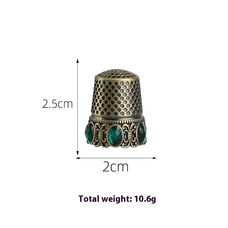 Decorative Metal Thimble and Awl Sewing Set - view 6