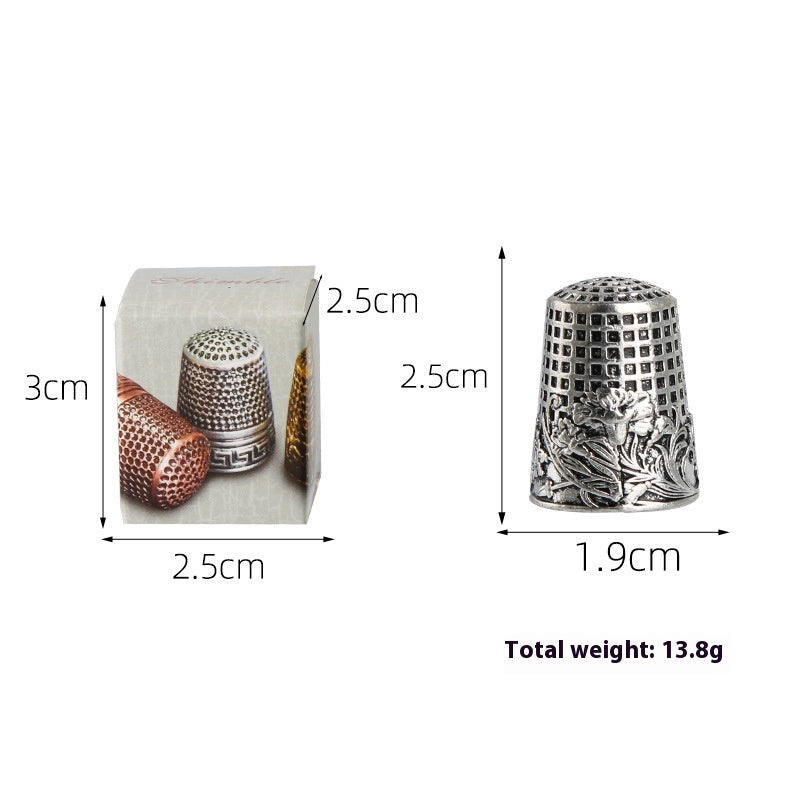 Decorative Metal Thimble and Awl Sewing Set - view 16