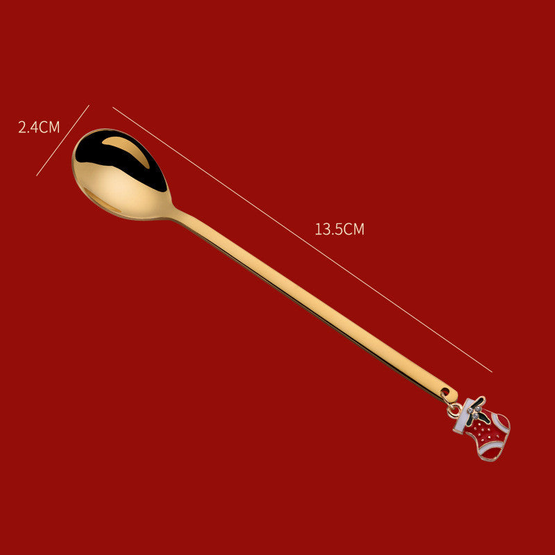 Christmas Dessert Spoons, Gold or Silver - view 4