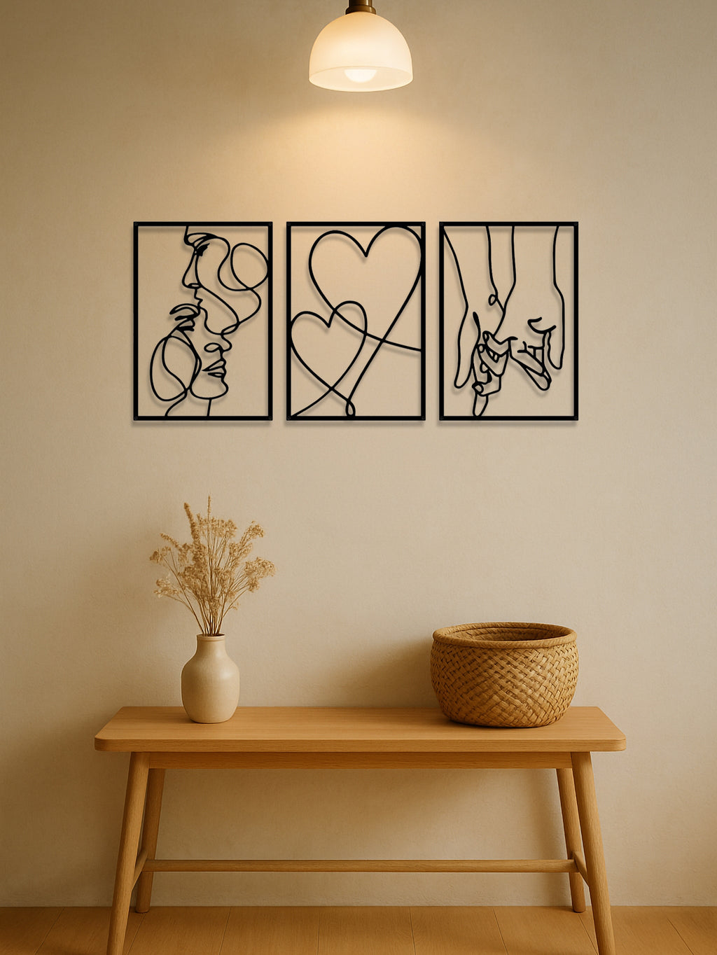 3-Piece Couple Silhouette Metal Wall Art - image 5