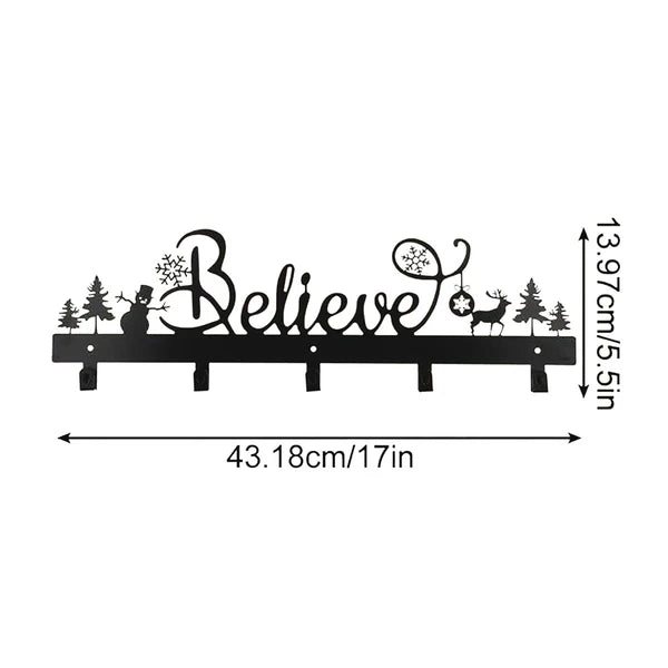 Believe Christmas Metal Stocking Hooks - image 3