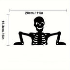 Peeking Skeleton Metal Silhouette Halloween Decor - view 4