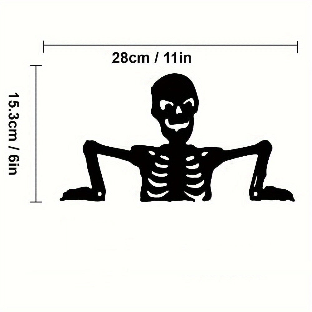 Peeking Skeleton Metal Silhouette Halloween Decor - view 4