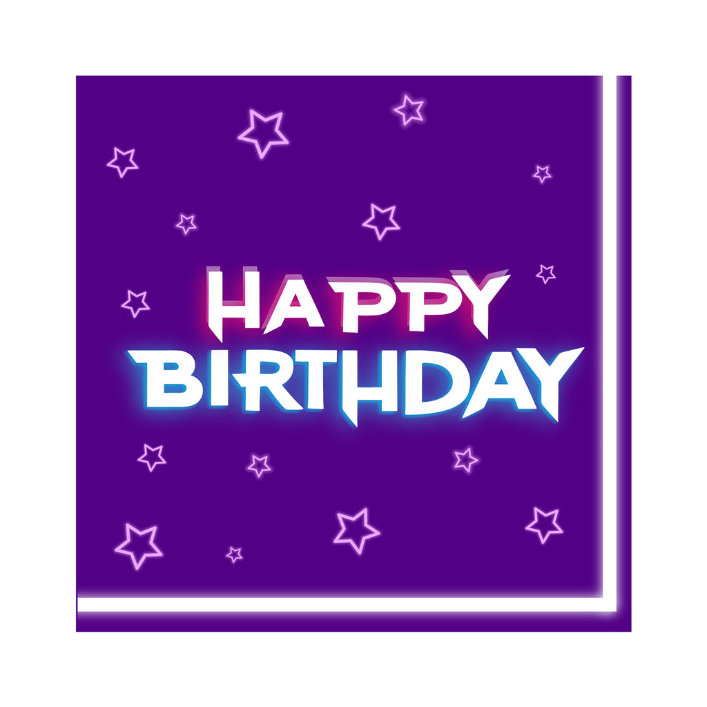 K-Pop Party Supplies 168 Pcs – Purple Neon Tableware, Serves 24 | ZHAS