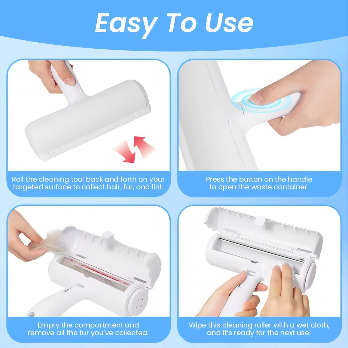 Pet Hair Remover Roller – Reusable Lint Roller for Dogs & Cats | ZHAS