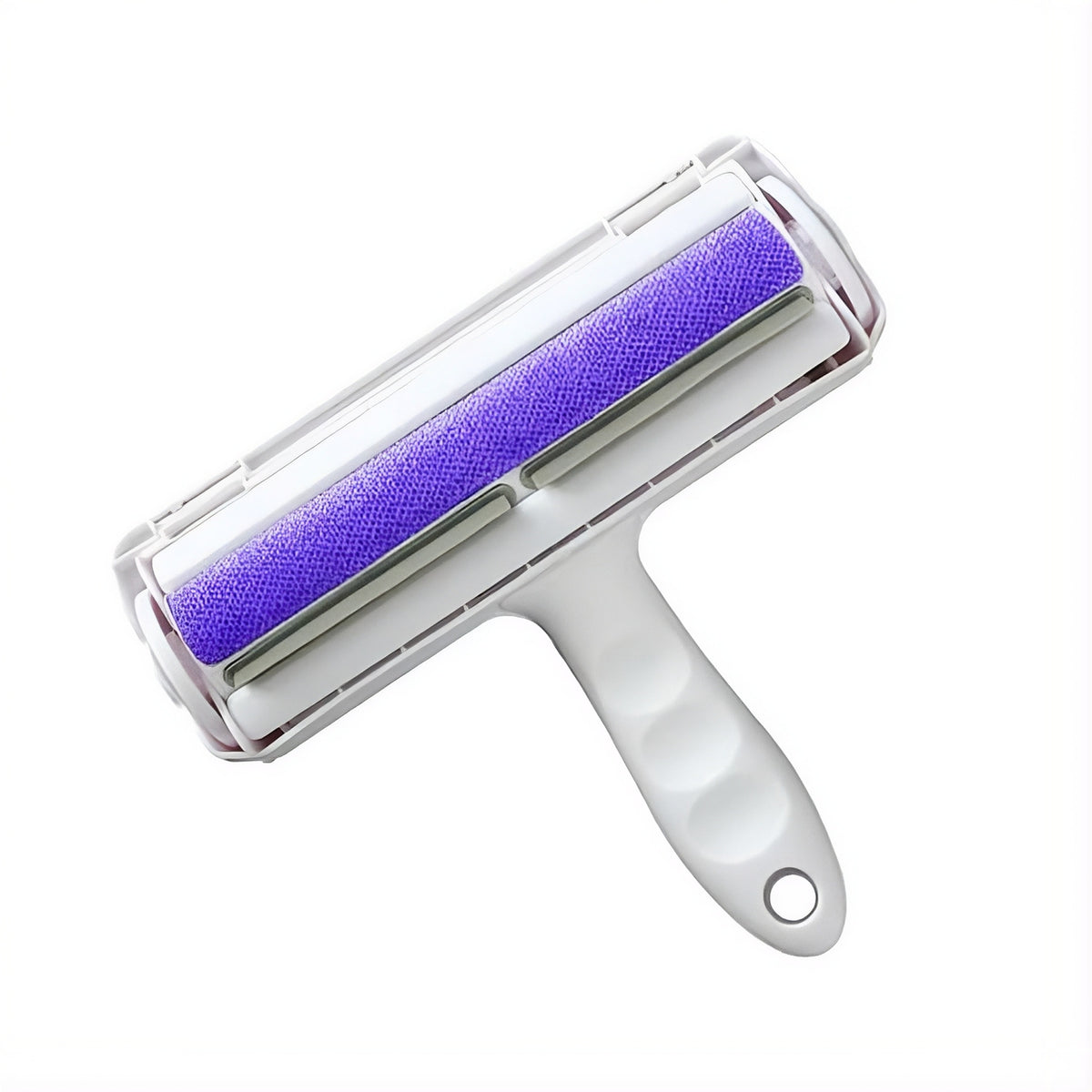 Reusable pet hair remover roller in White and Purple