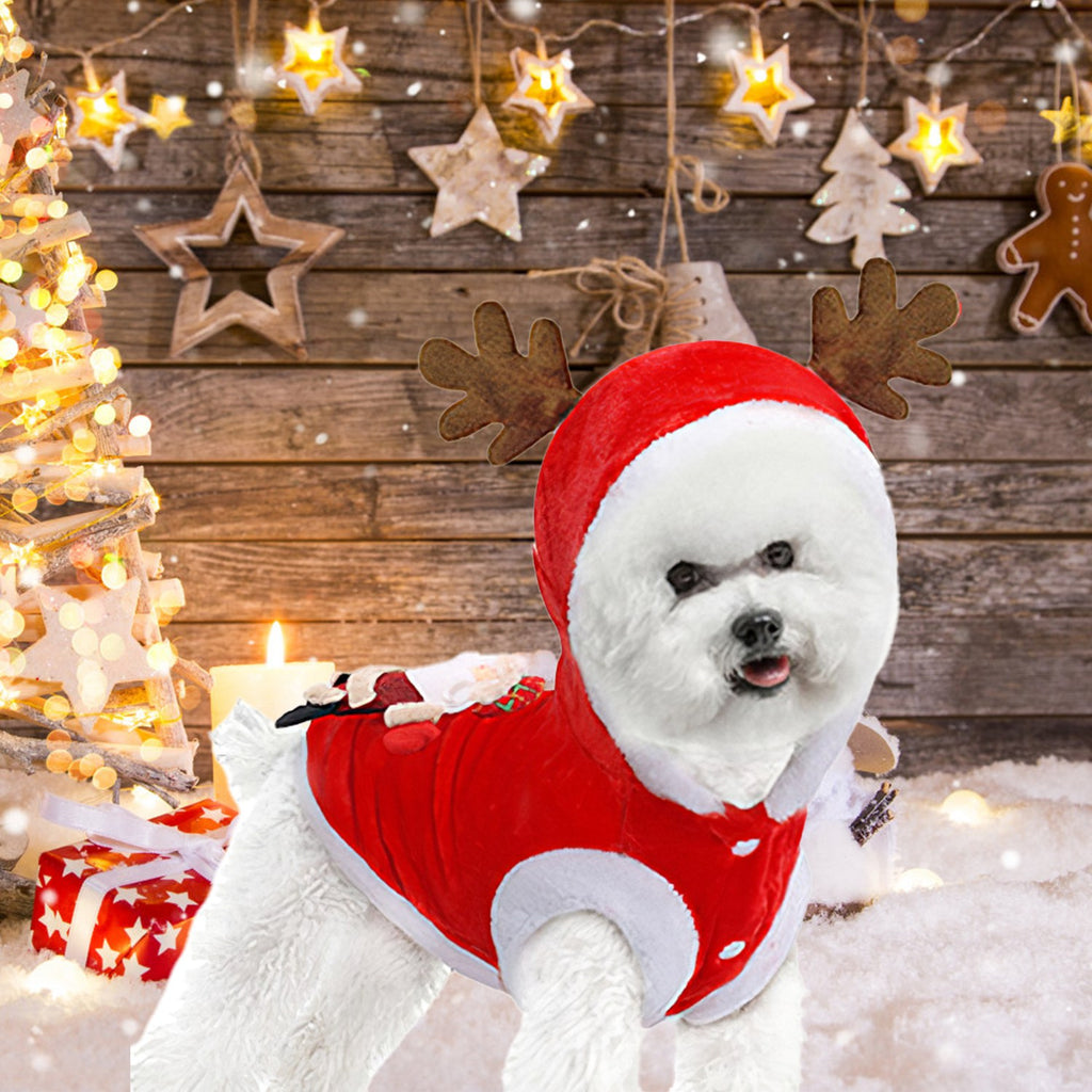 Pet Christmas Costume with Antlers - view 6