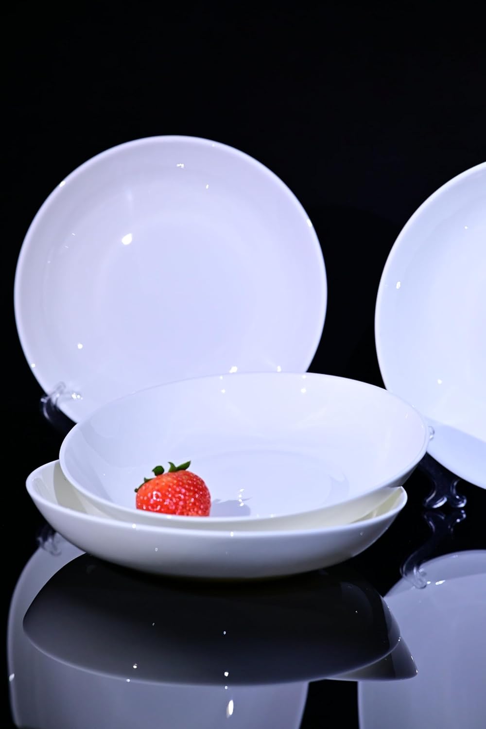 White Bone China Pasta Plates, Set of 4 - image 4