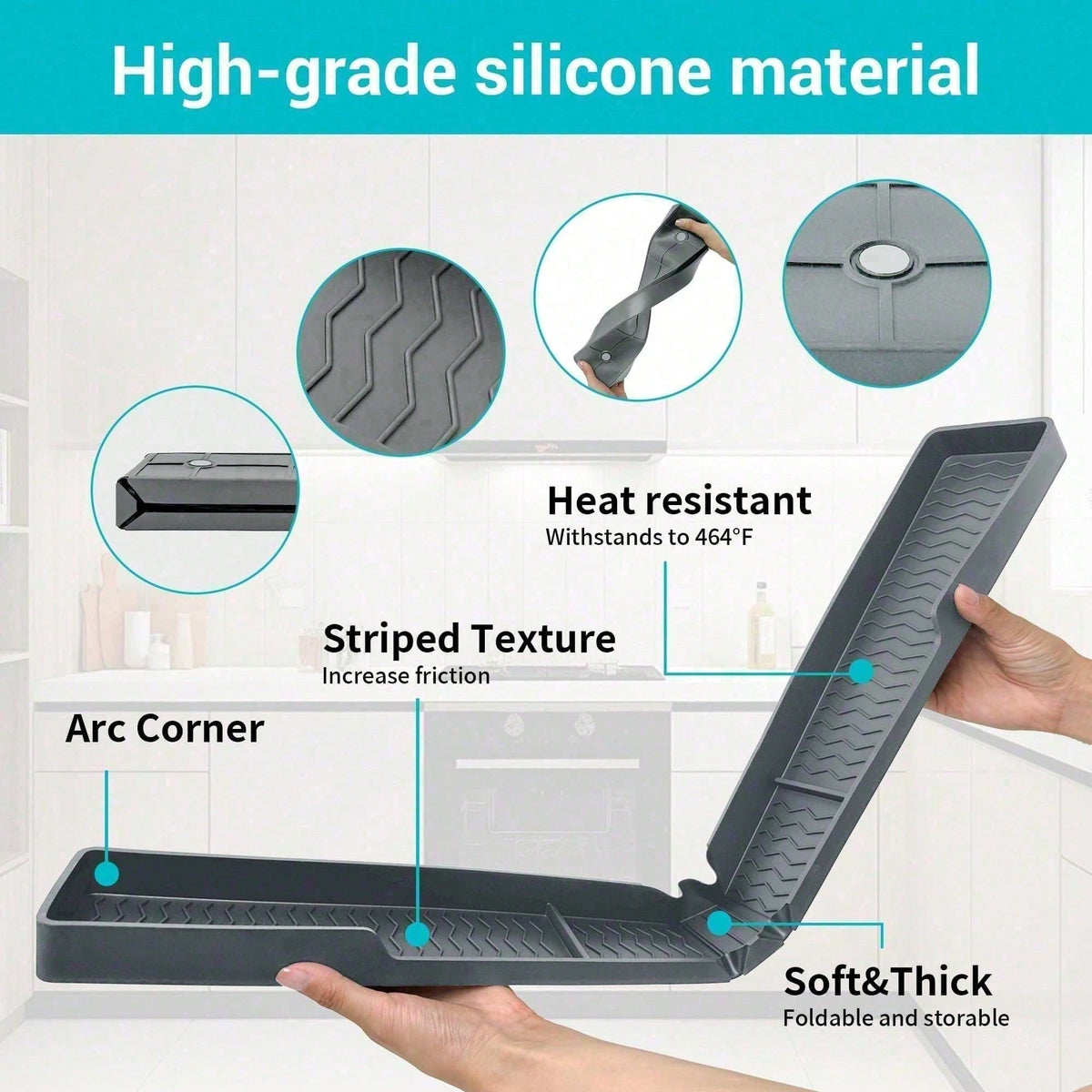 Silicone Stove-Back Shelf Mat, 30 Inch - view 10