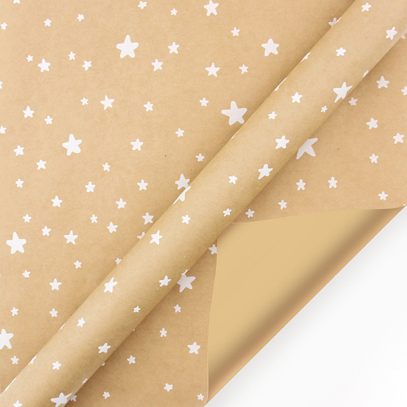 Kraft Christmas Wrapping Paper, Snowflake and Tree Prints - view 8