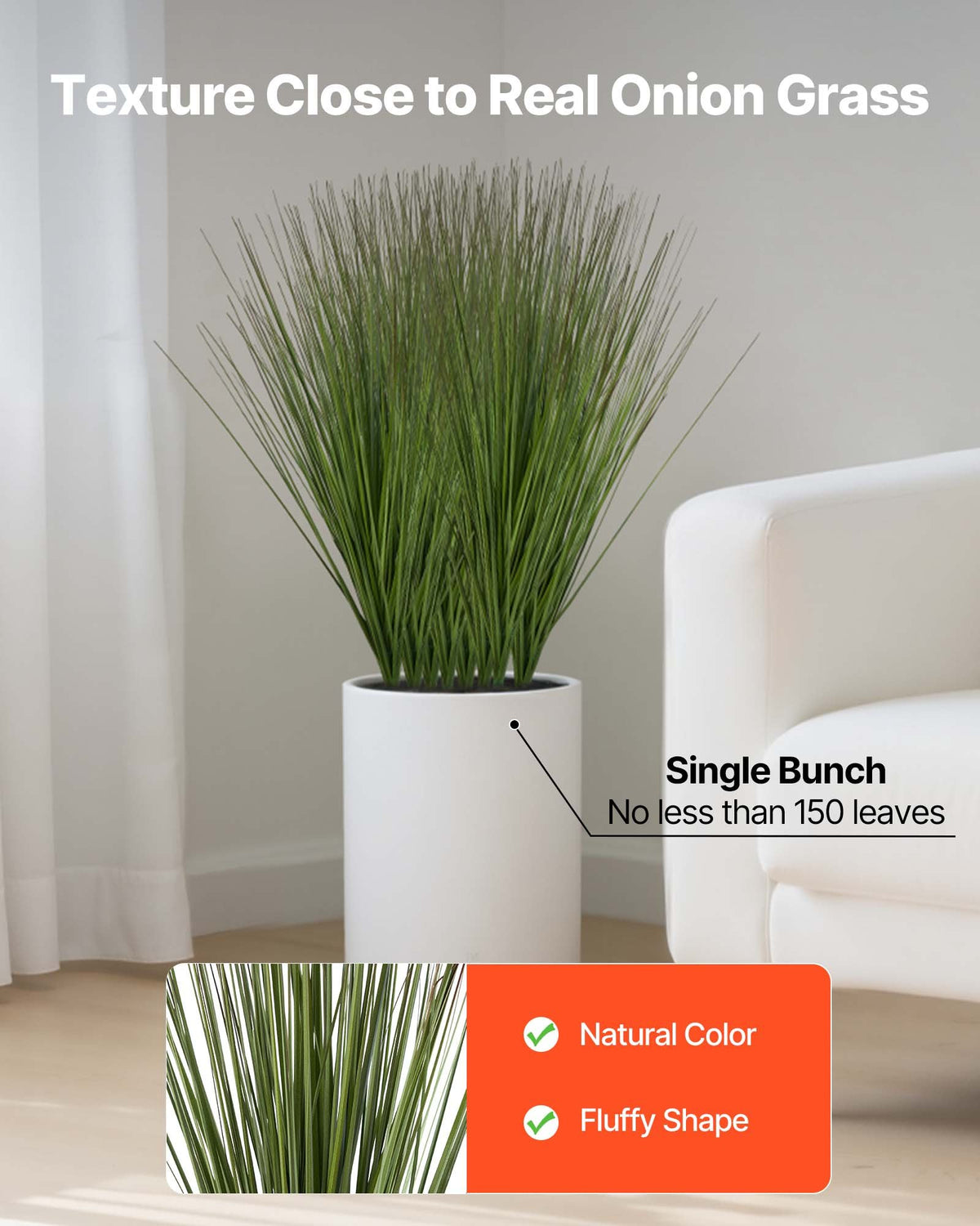 Artificial Onion Grass Plants, 27 in, 8 Pack - view 3