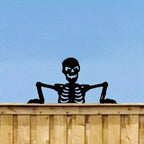 Peeking Skeleton Metal Silhouette Halloween Decor - view 3