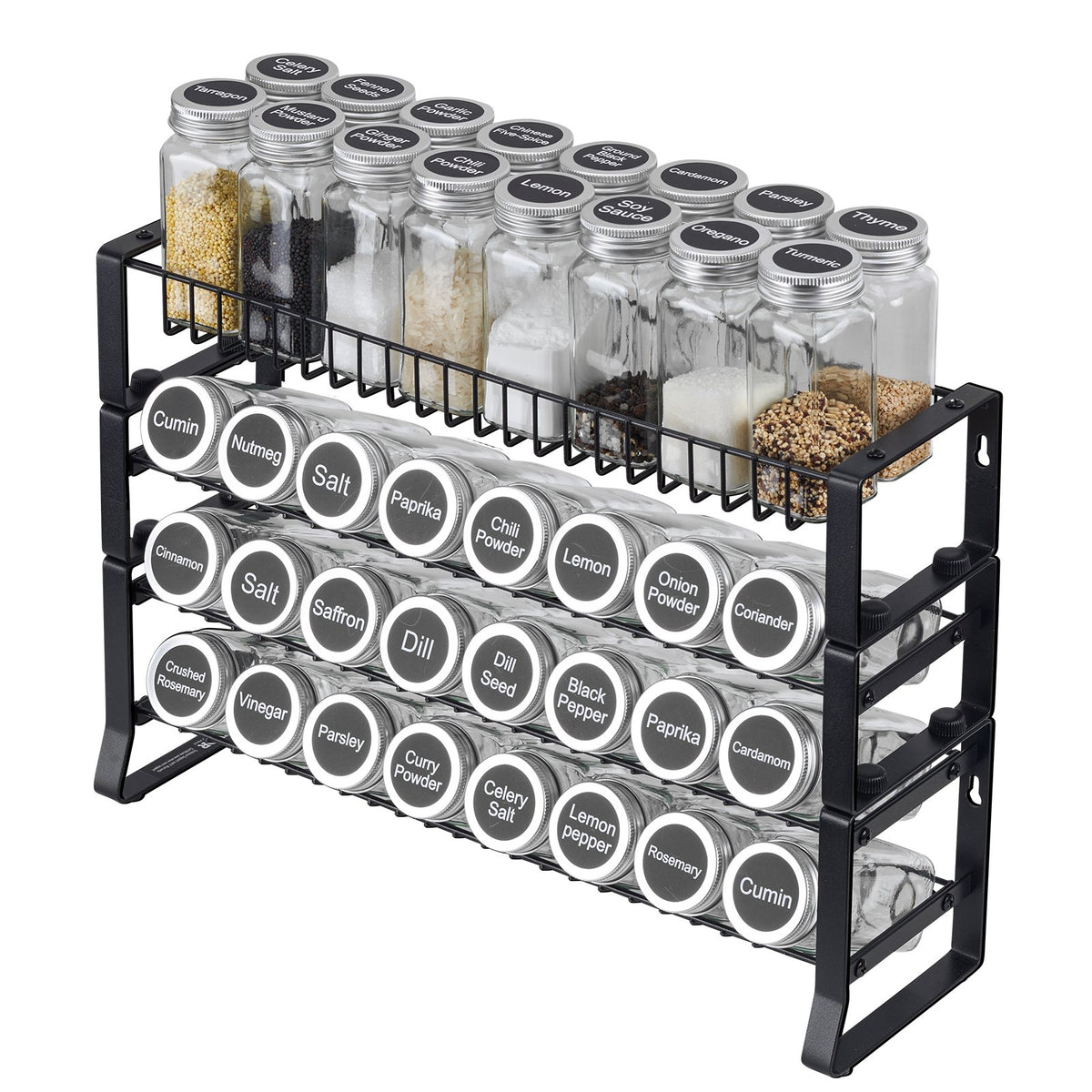 Black Metal Tiered Spice Rack Organizer - image 6