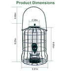 Metal Cage Bird Feeder with 4 Feeding Ports, Green - image 5