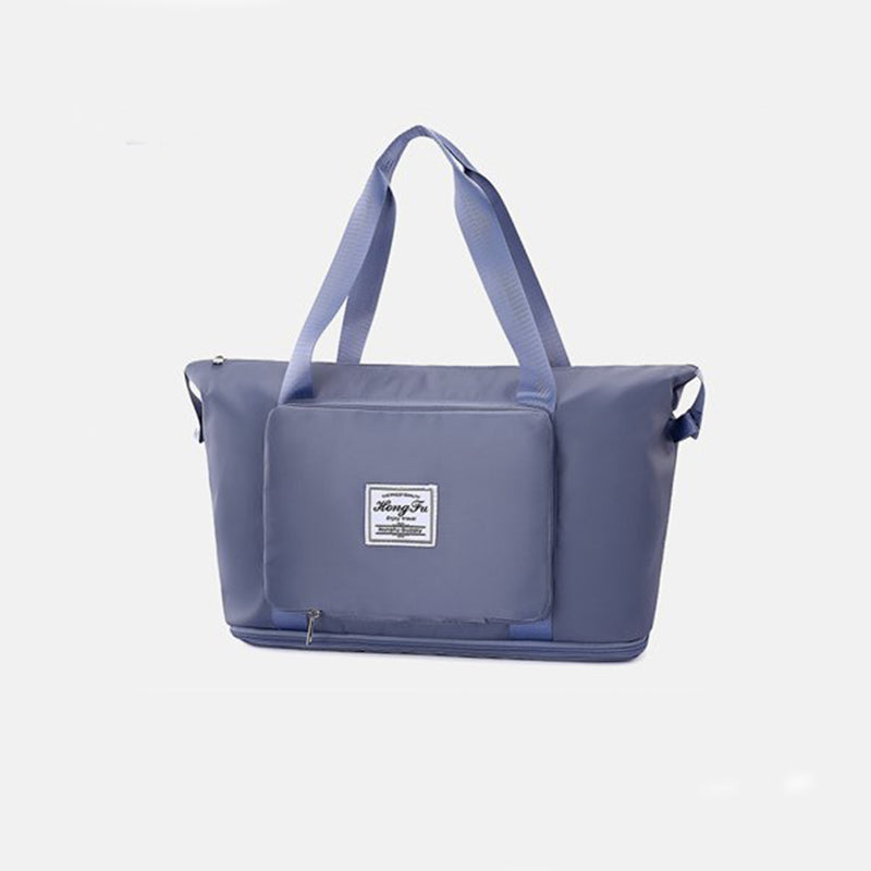 Ice blue foldable travel duffel bag