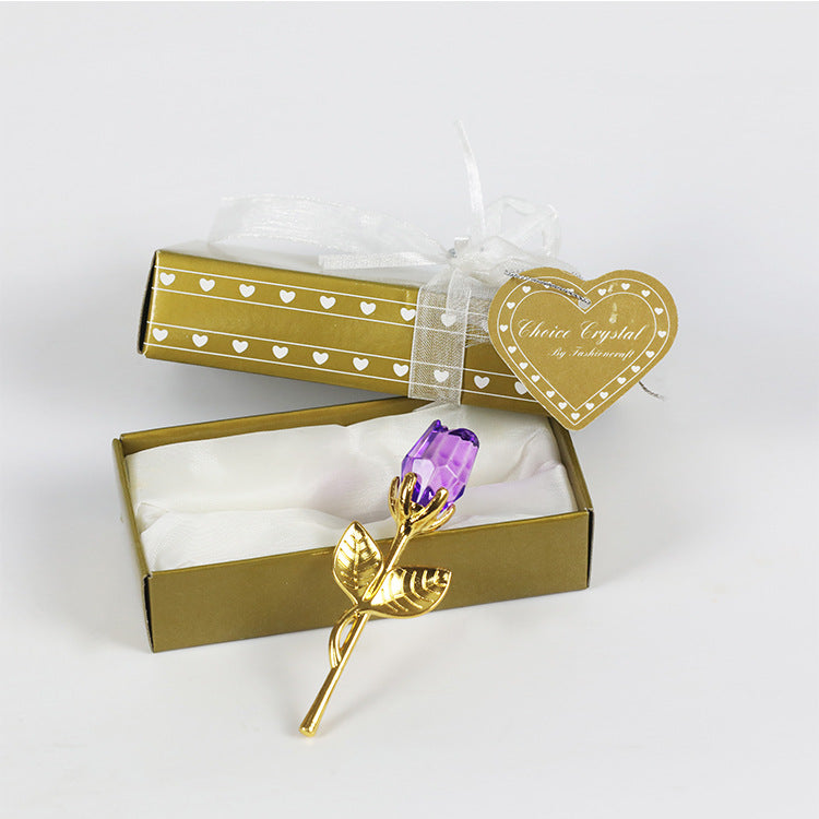 Crystal Metal Rose Keepsake Gift - view 4