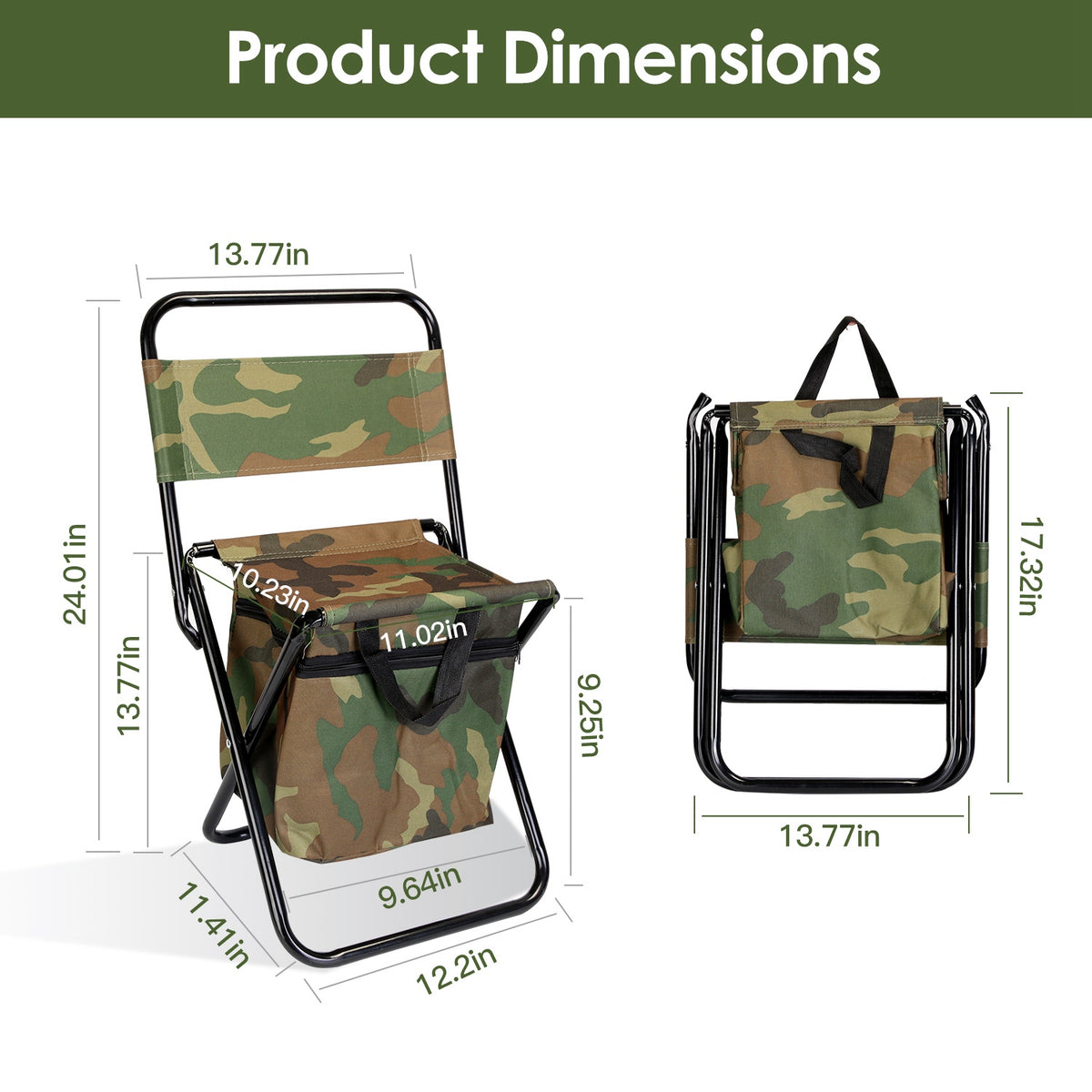 Folding Fishing Chair with Backrest and Cooler Bag - image 7