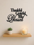 Thankful Grateful Blessed metal wall art - view 4 of 6