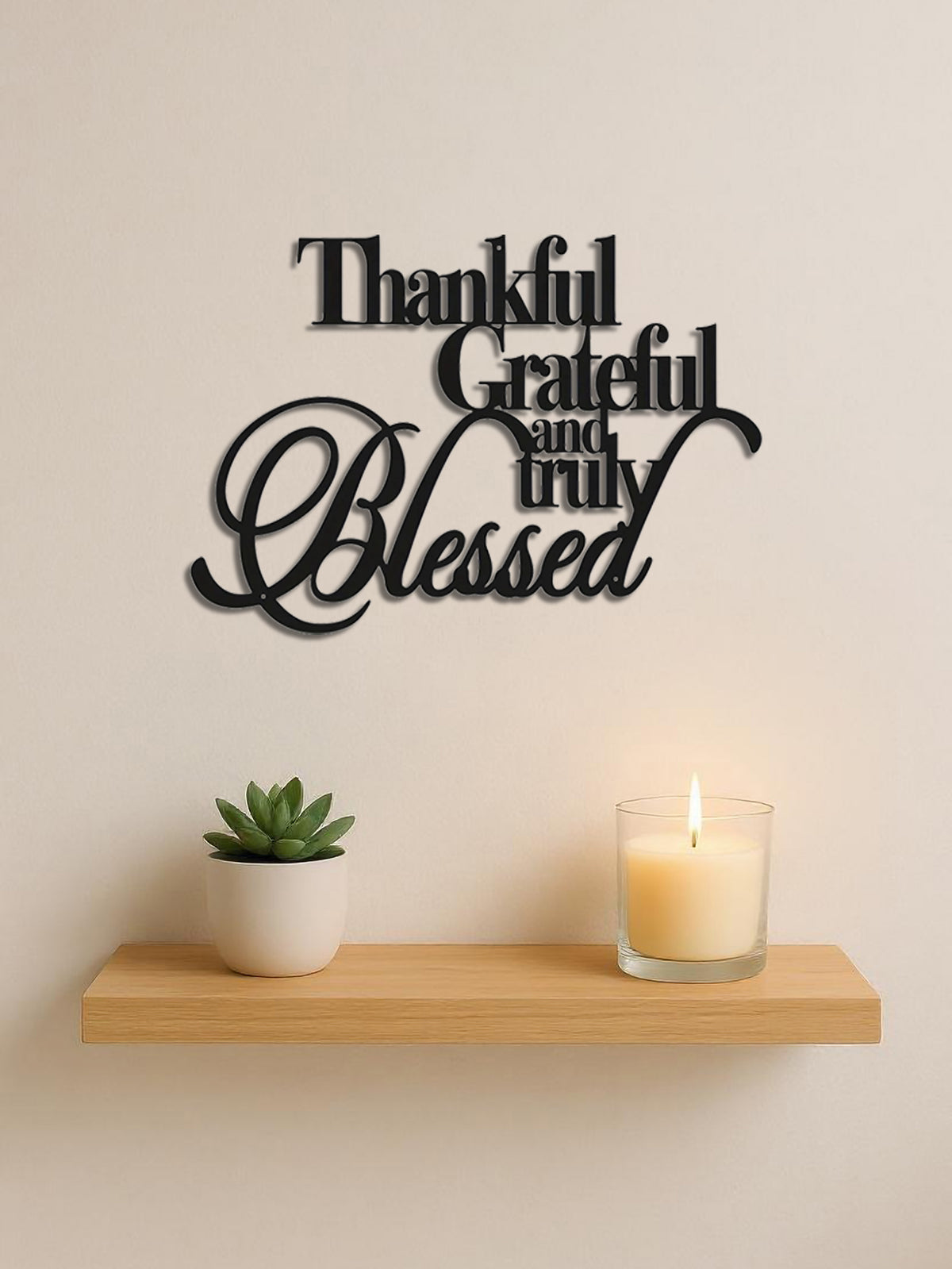 Thankful Grateful Blessed metal wall art - view 4 of 6