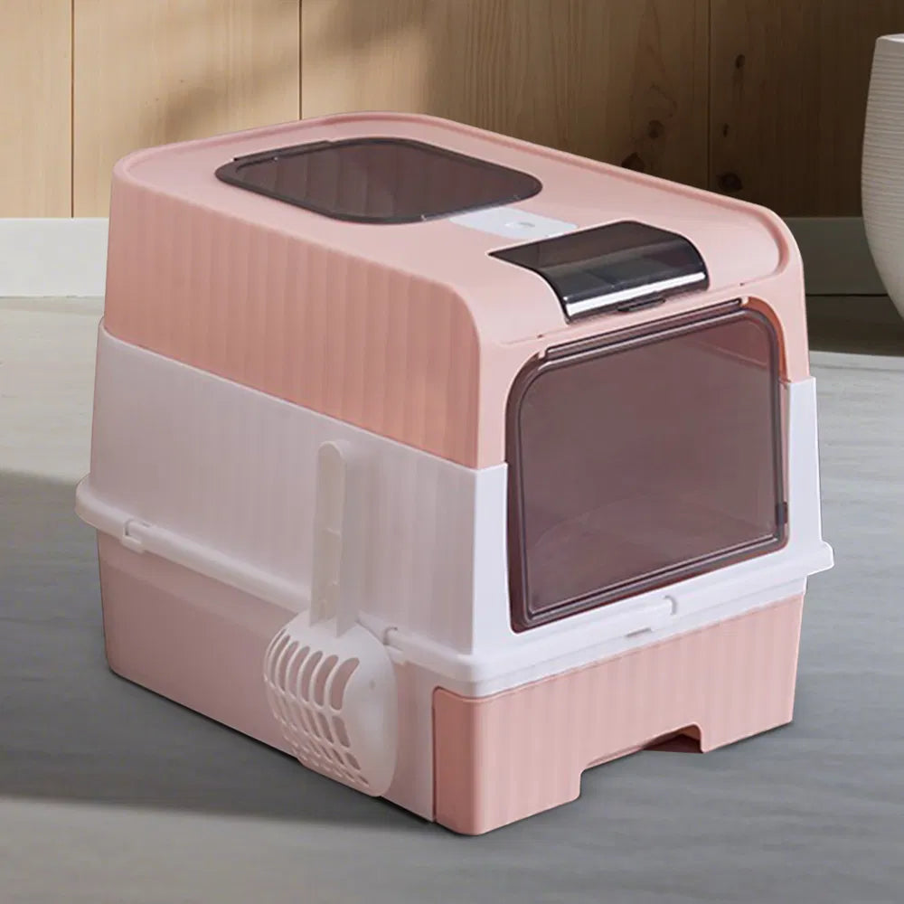 Enclosed Cat Litter Box with Top Entry and Pull-Out Drawer - view 9