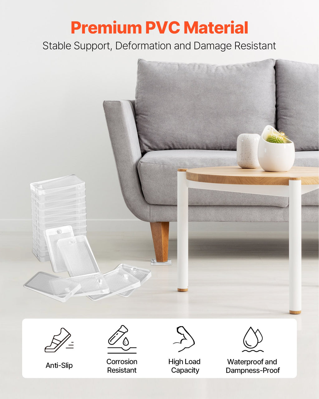 Clear Furniture Leveling Shims, 30 Pieces - view 3
