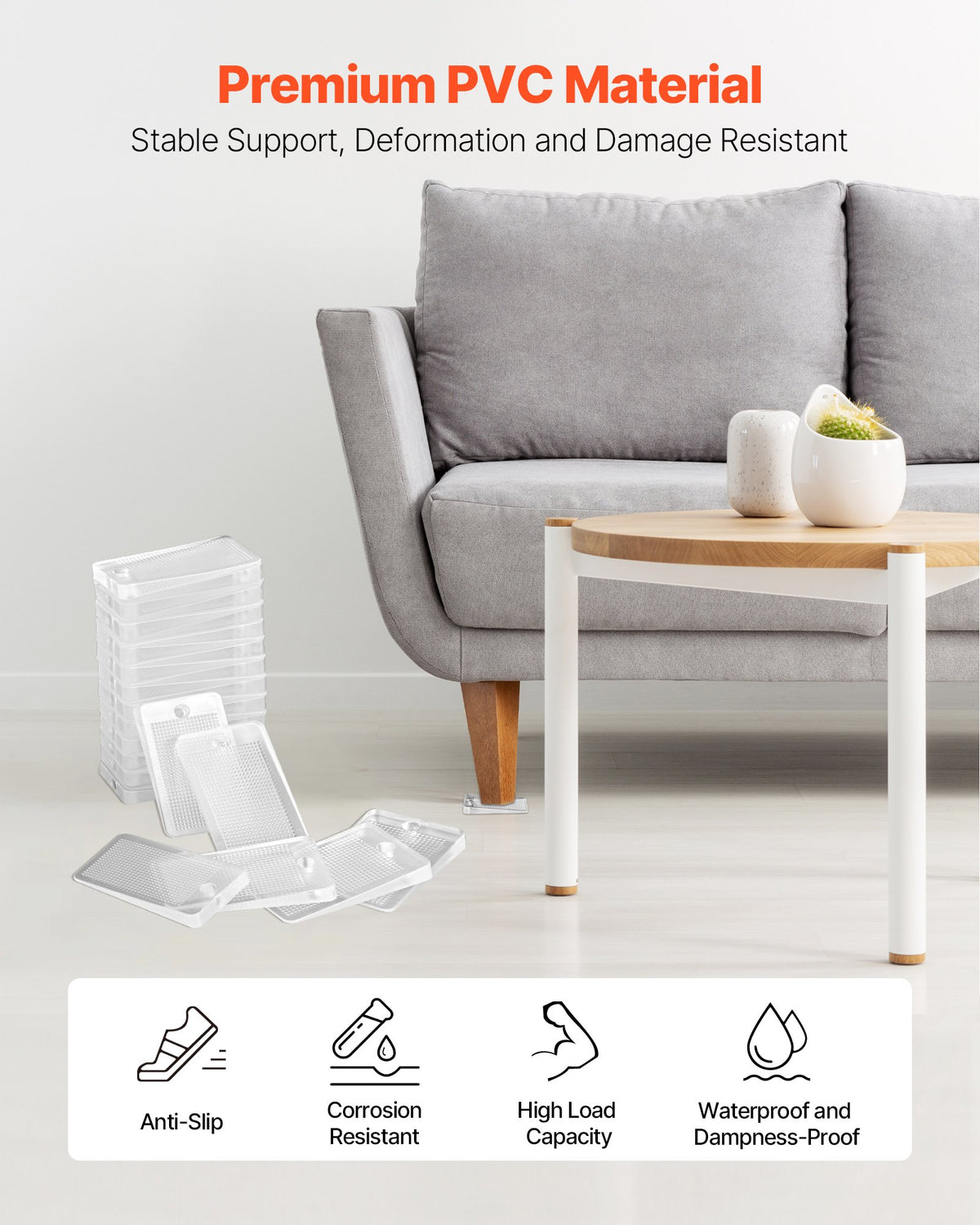 Clear Furniture Leveling Shims, 30 Pieces - view 3