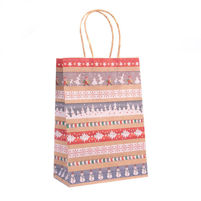 Kraft Christmas Gift Bags with Handles - view 6