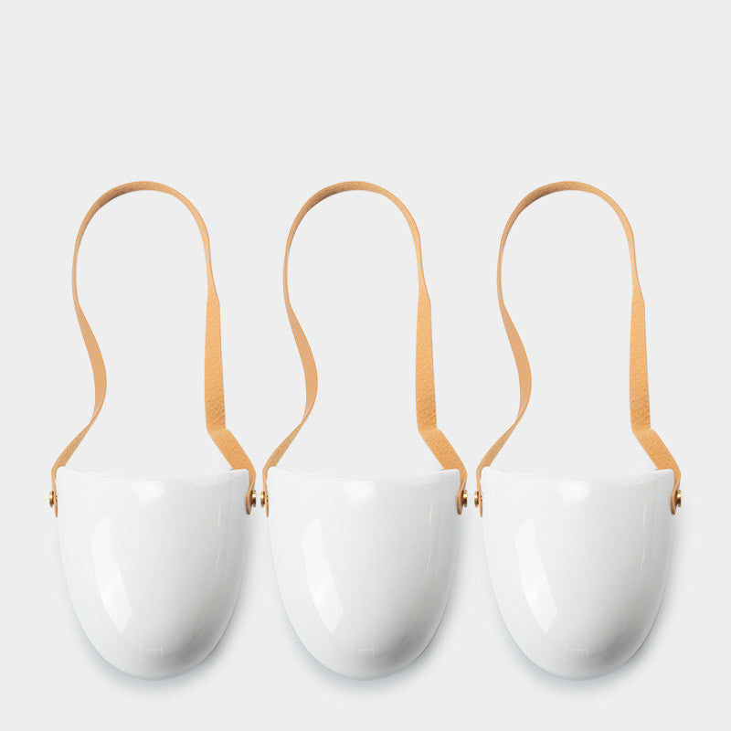 Wall-Mounted Half Ceramic Planter, White - image 9