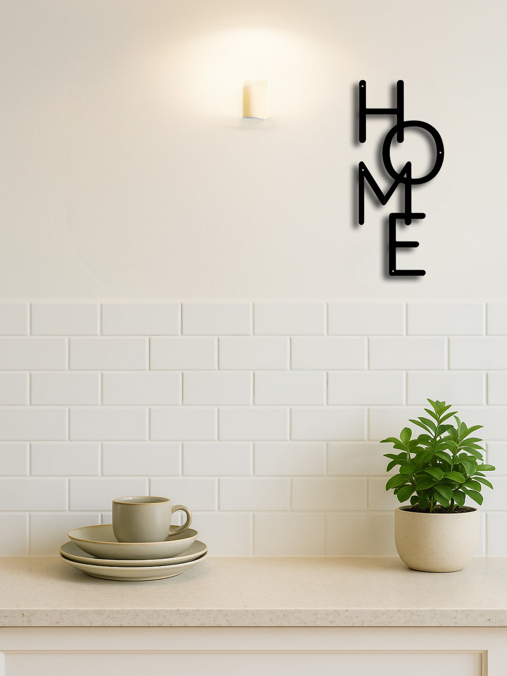 HOME metal sign overview