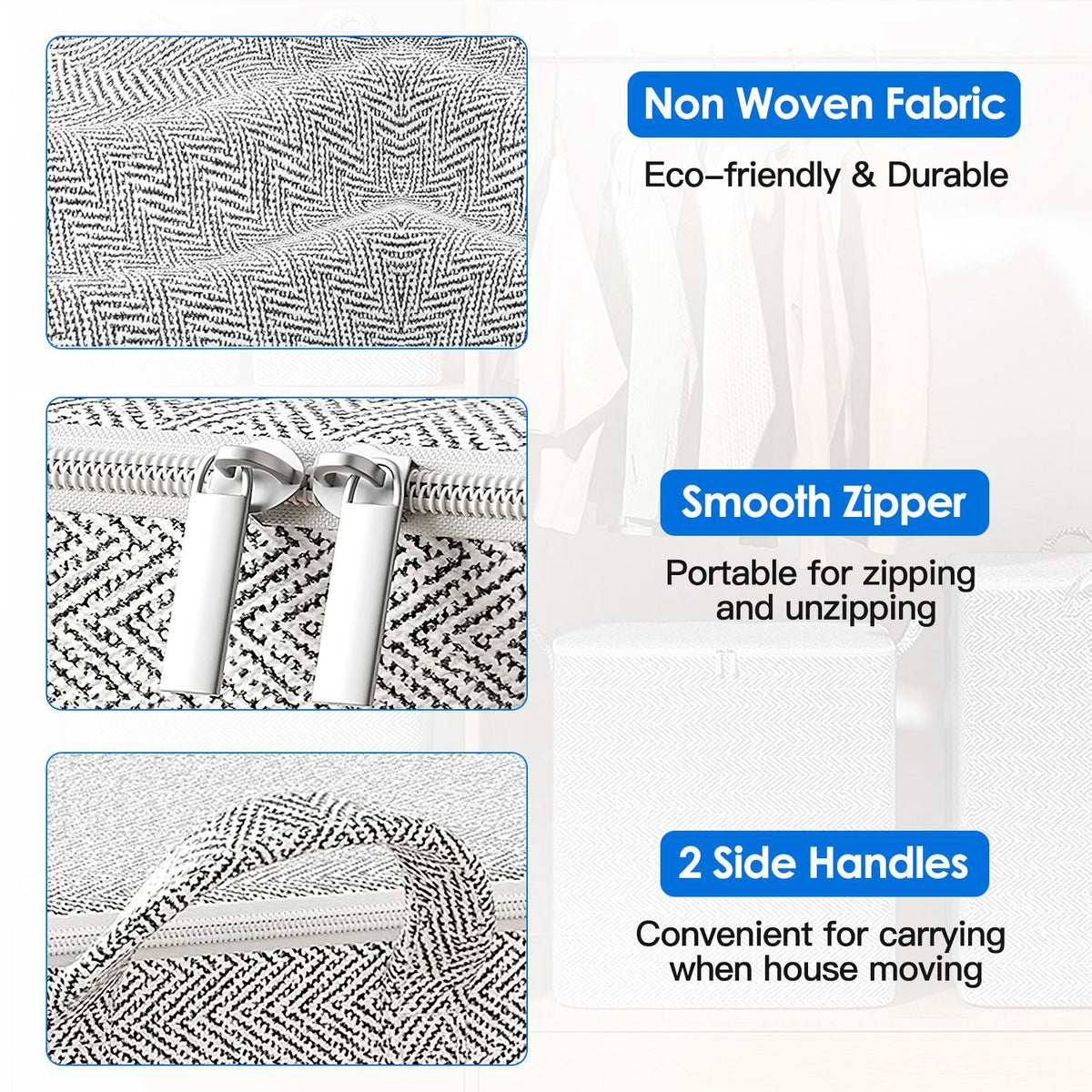 Foldable Fabric Storage Bags, 4 Pack - view 4