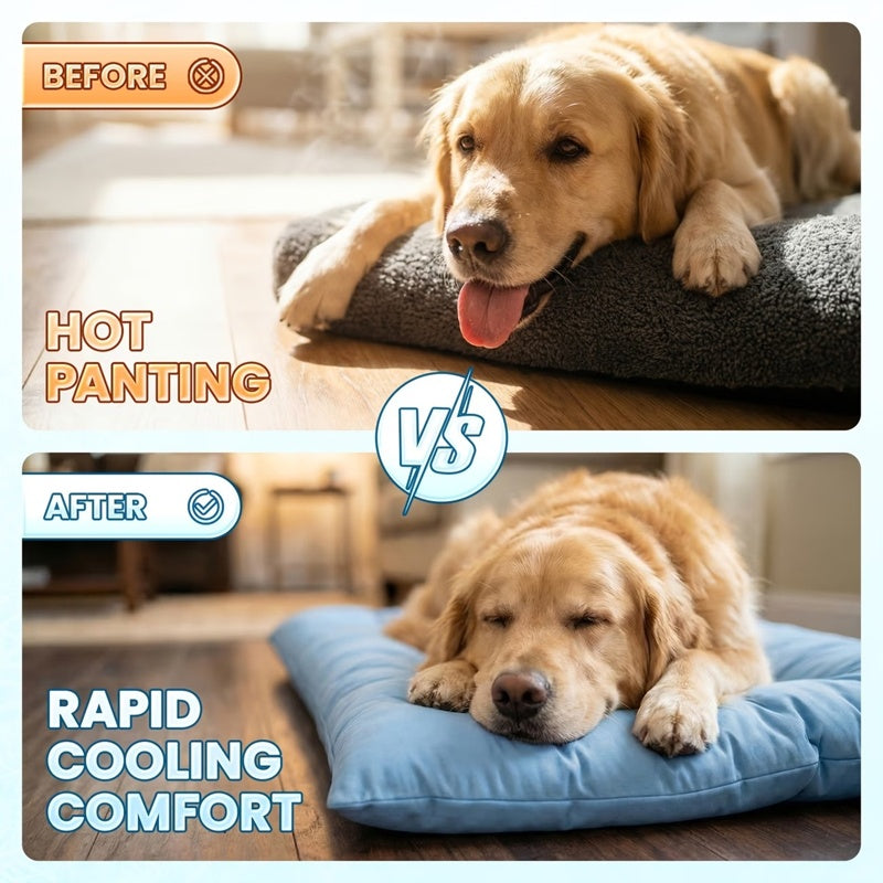 Extra-Large Cooling Dog Bed Mat, Blue - image 2
