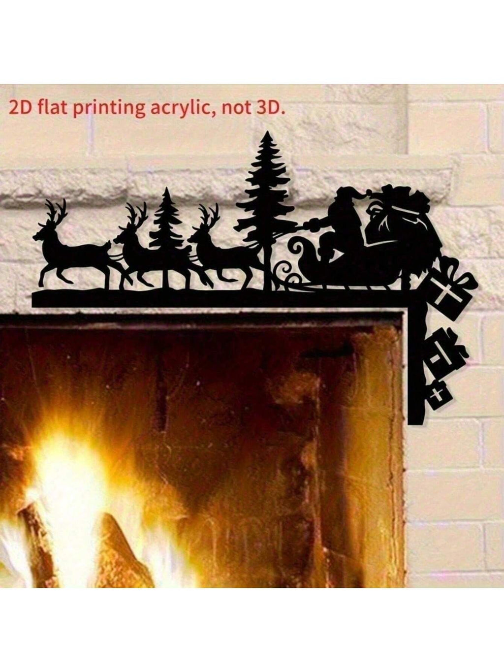 Santa Sleigh and Reindeer Metal Silhouette Door Topper - view 6