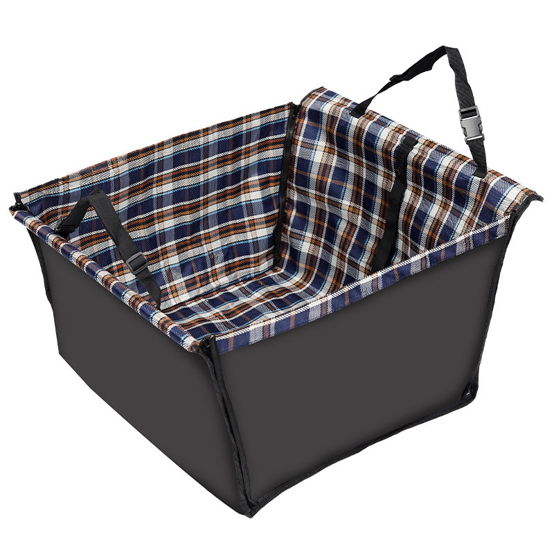Plaid foldable dog car seat mat