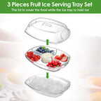 Chilled Serving Tray with Lid, 4 Sections, Tongs and Forks - view 3