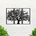 3-Piece Tree of Life Metal Wall Art, Black Iron Wall Decor - image 4