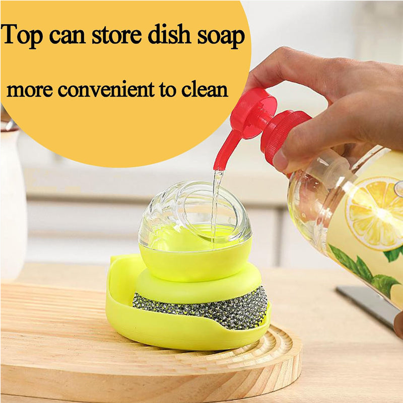 Soap-Dispensing Dish Scrubber with Stainless Steel Ball - view 4