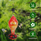 Hand-Blown Glass Hummingbird Feeder, 33 oz - image 1