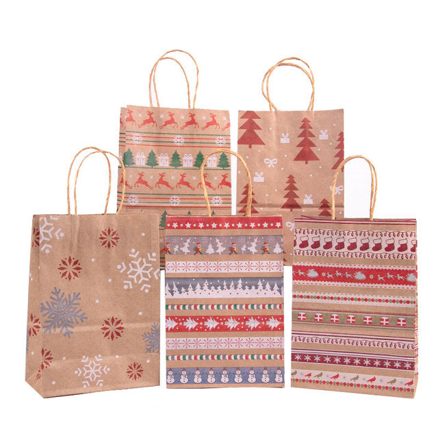Kraft Christmas Gift Bags with Handles - view 3