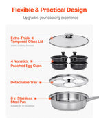 4-Cup Stainless Steel Egg Poacher Pan - image 3