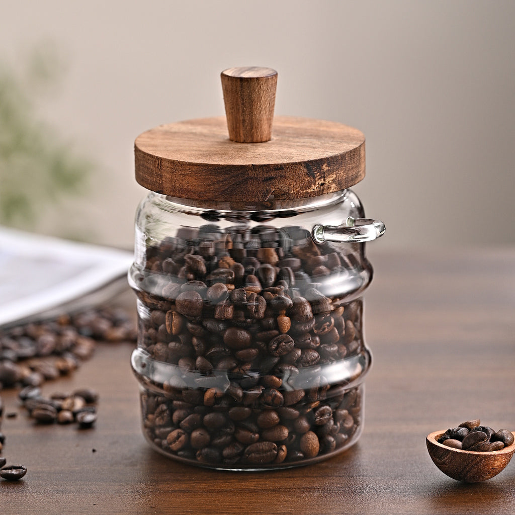 25 oz Glass Coffee Storage Jar with Wooden Lid - image 6