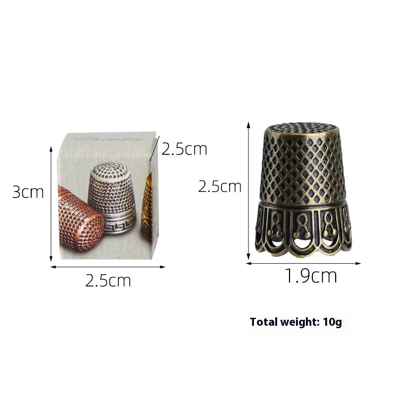 Decorative Metal Thimble and Awl Sewing Set - view 10