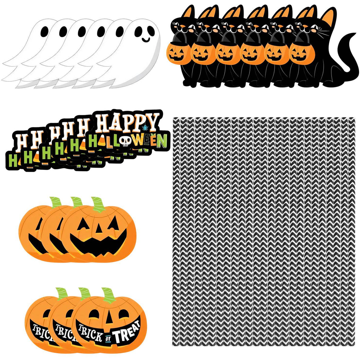 Halloween Paper Straws with Decorative Toppers, 25-Piece Party Set - image 2
