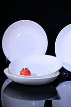 White Bone China Dinnerware Set, 4 Pieces, 8.5-Inch Plates - image 3