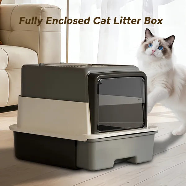 Cat Litter Box with Pull-Out Drawer and Sifting Grid - view 2