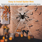 Giant 49 in Hairy Halloween Spider with Web - image 3