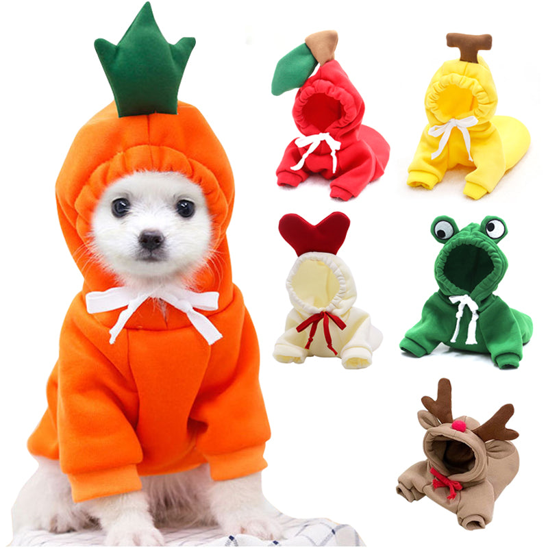 Fleece Dog Hoodie with Fruit Print - view 3