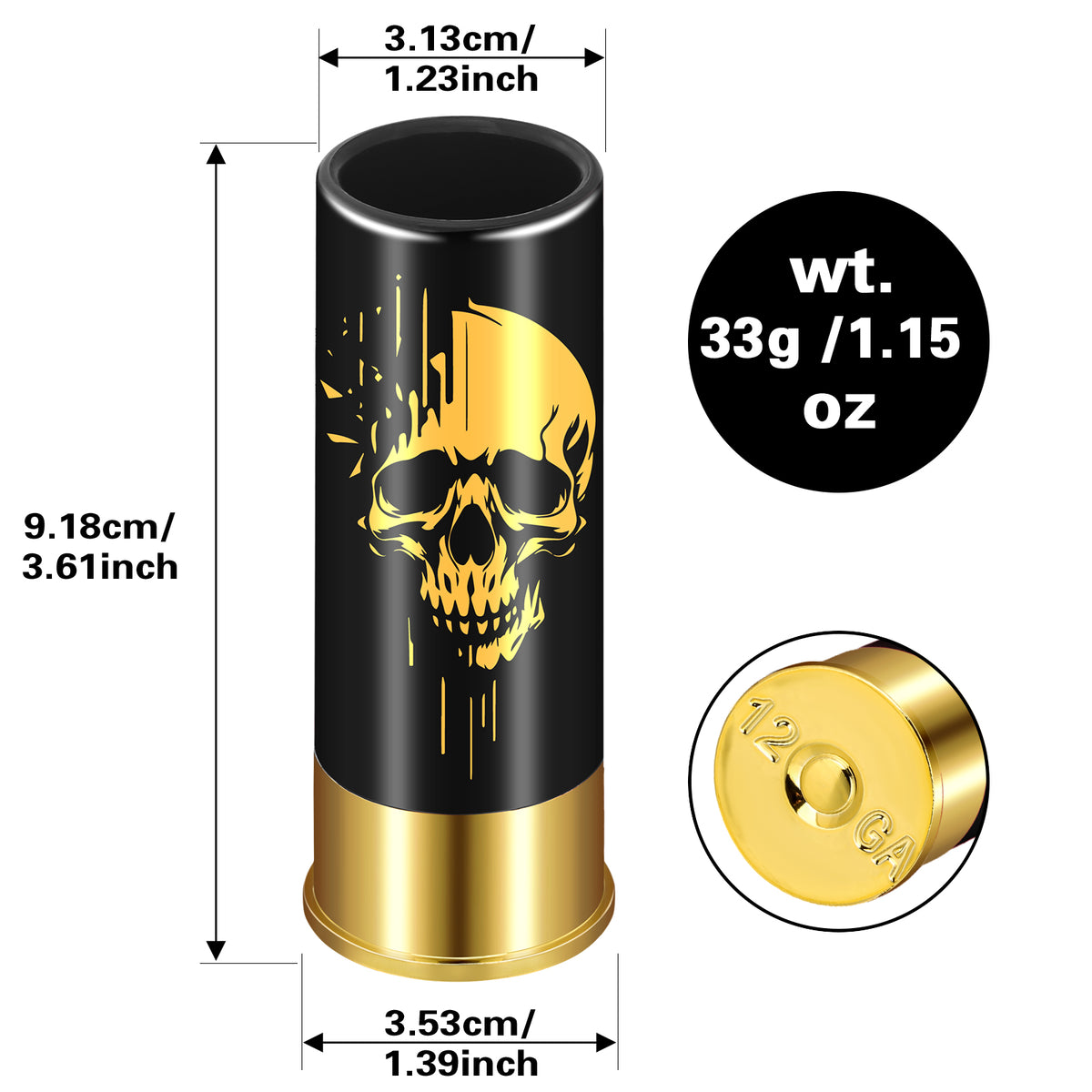 Skull Shot Glasses, Set of 4, 1.5 oz Reusable Plastic Cups - image 3