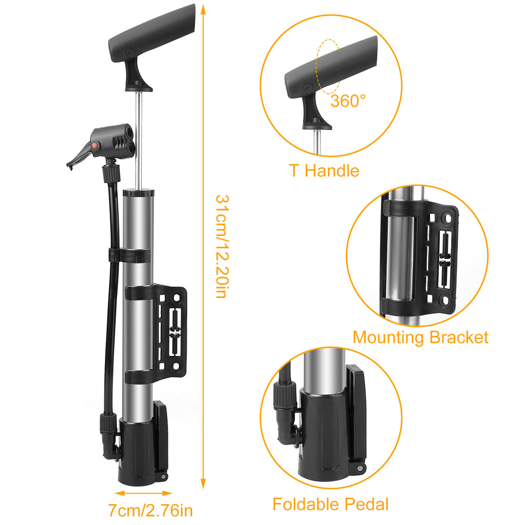 Mini Bike Pump with Frame Mount - view 3